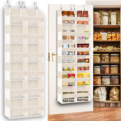 Ofiray-home Over the Door Organiser with 6 Tiers and 12 Compartments, Extra Large Hanging Door Storage with 4 Hooks, 36kg Weight Capacity