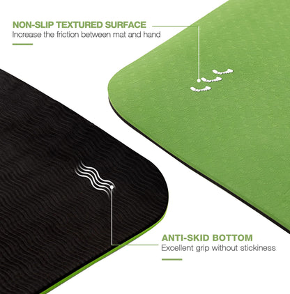 Marjar Yoga Mat Non Slip Exercise Mat TPE Eco Friendly Anti-Tear Yoga Mats for Women 1/3" Fitness Mat for Home Pilates Mats with Carrying Strap