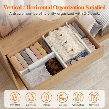Lifewit 12 Pack Drawer Dividers Plastic 6" High, 13.5-22" Adjustable Drawer Organisers for Clothes, Expandable Dresser Separators in