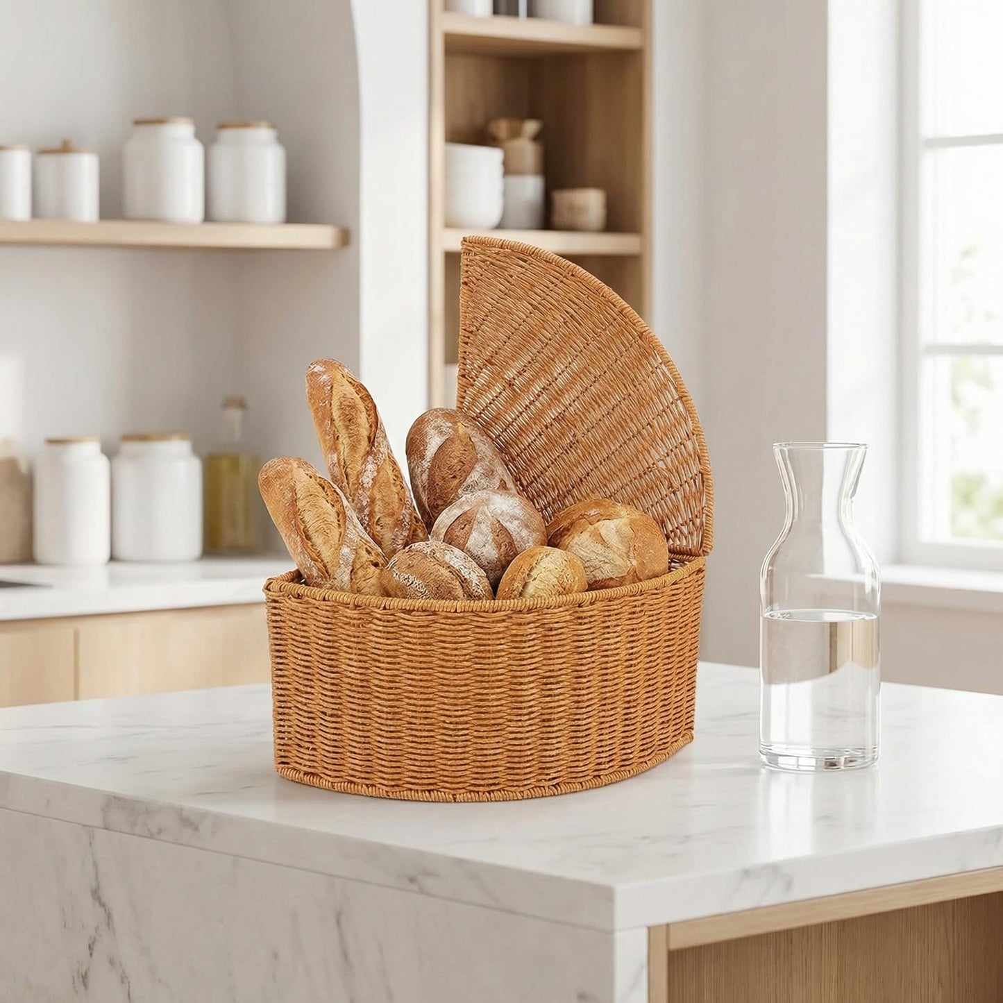 TOYANDONA Triangle Woven Basket Trays: Rustic Style Woven Imitation Rattan Basket With Lid Wardrobe Storage Bin Corner Laundry Hamper For Toys Snacks