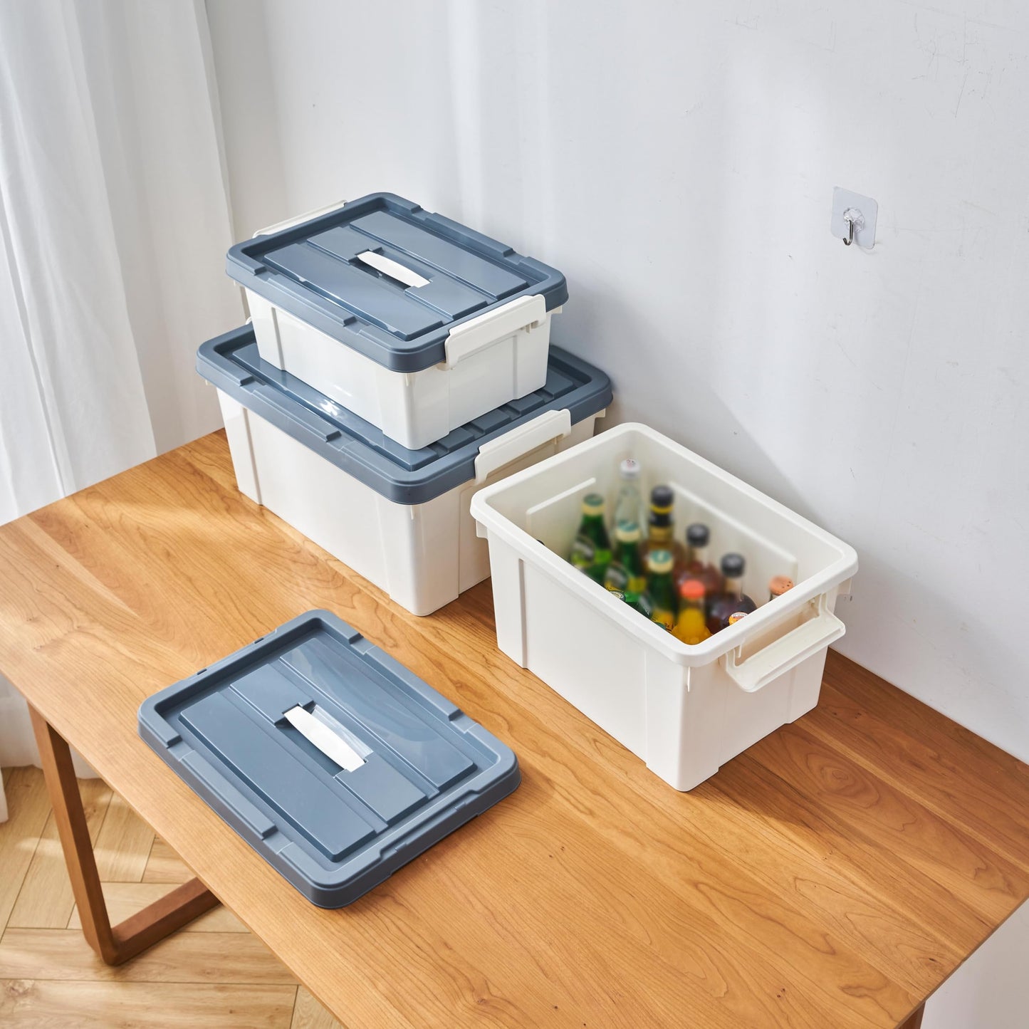 Cetomo 15L*6 Storage Boxes, Carry Plastic Storage Box with Lids, Organizing Container with Handle and Secure Latches