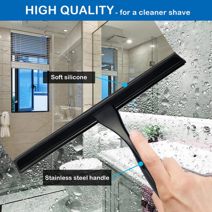 Loputon Shower Squeegee, Window Squeegee,Stainless Steel Shower Scraper, Shower Screen Wiper for Glass Shower Doors, Windows & Mirrors