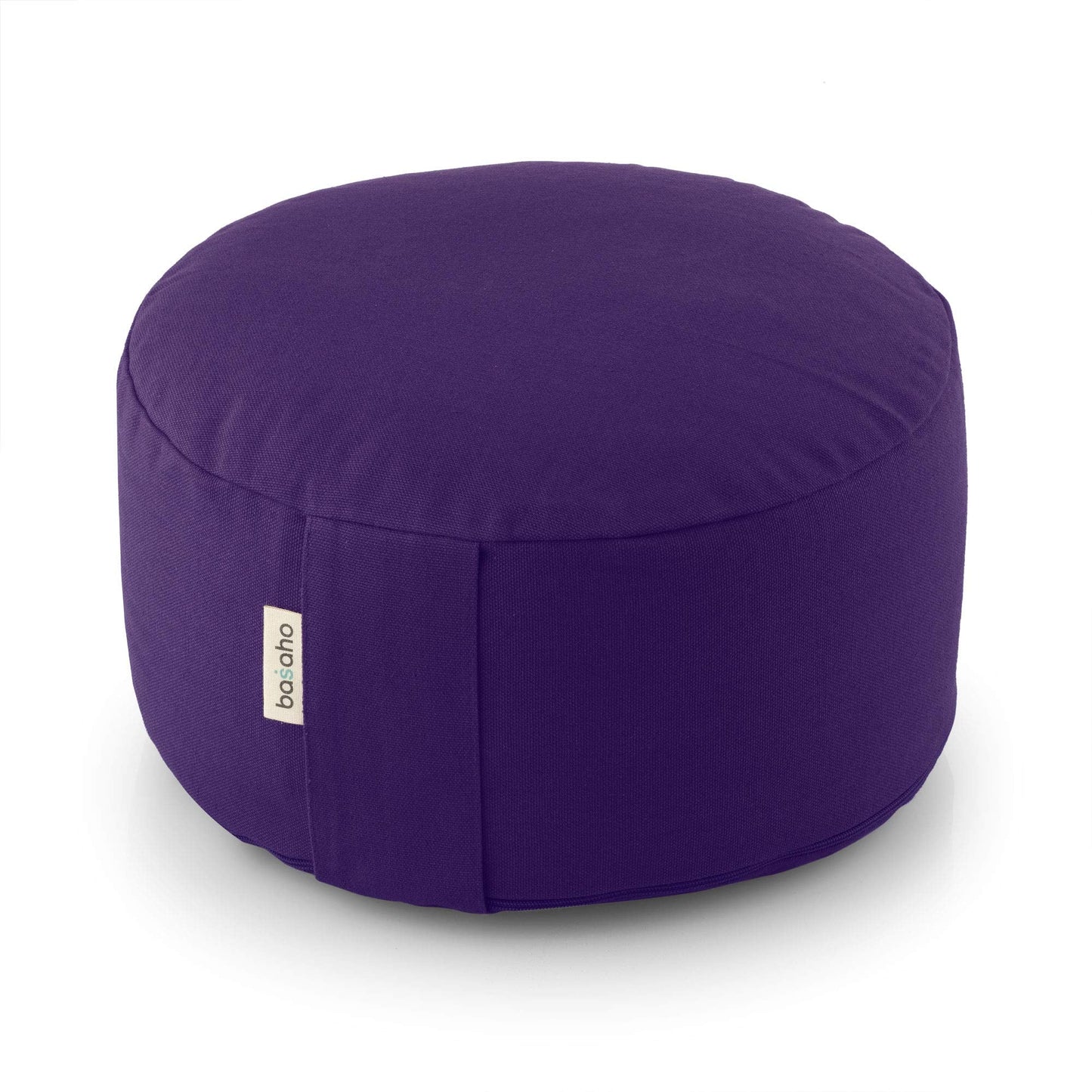 basaho WHEEL Zafu Meditation Cushion | Organic Cotton | Buckwheat Hulls | Removable Washable Cover (Pure Purple)