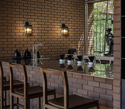 DAWALIGHT Outdoor Lantern Wall Lights Mains Powered Rectangle Porch Lantern Light Metal with Ribbed Glass Lampshade Wall Sconce, E27 Socket Wall Lamp