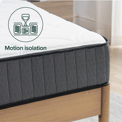 Zinus Double Memory Foam Mattress & Pocket Spring - 4ft6 (135 x 190 cm) - 8'' Height - Medium Firmness - Skin -friendly Hybrid Mattress