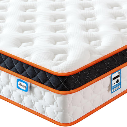 Double Mattresses 4FT6, Gel Memory Foam & Individually Pocket Sprungs Hybrid Medium Firm Double Mattress, Cooling Double Bed Mattress, Orthopedic