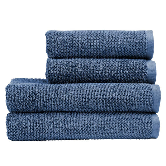 Christy Brixton 4 Piece Towel Set | Slate Blue | 100% Cotton | Ultra Soft | Super Absorbent | 600GSM | 2 Bath Towels 2 Hand Towels