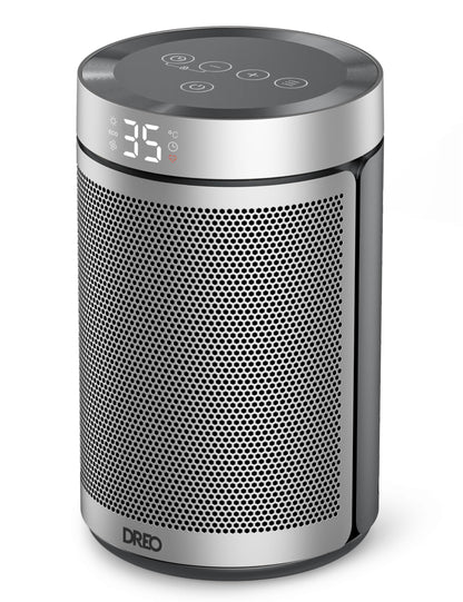 Dreo Electric Heater, 1500W Energy Efficient Space Silent Room Heater, Portable Ceramic Fan Heaters, Thermostat 3 Modes 12H Timer, Overheat & Tip Over