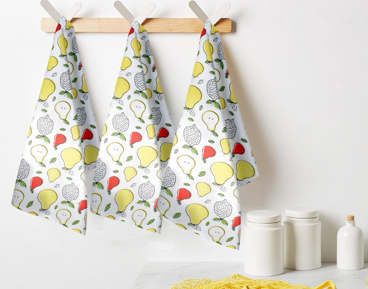FINGERCRAFT Kitchen Dish Towels, 100% Natural Cotton, Set of 6 Multi-Purpose Kitchen Towels, Very Soft, Highly Absorbent