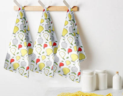 FINGERCRAFT Kitchen Dish Towels, 100% Natural Cotton, Set of 6 Multi-Purpose Kitchen Towels, Very Soft, Highly Absorbent