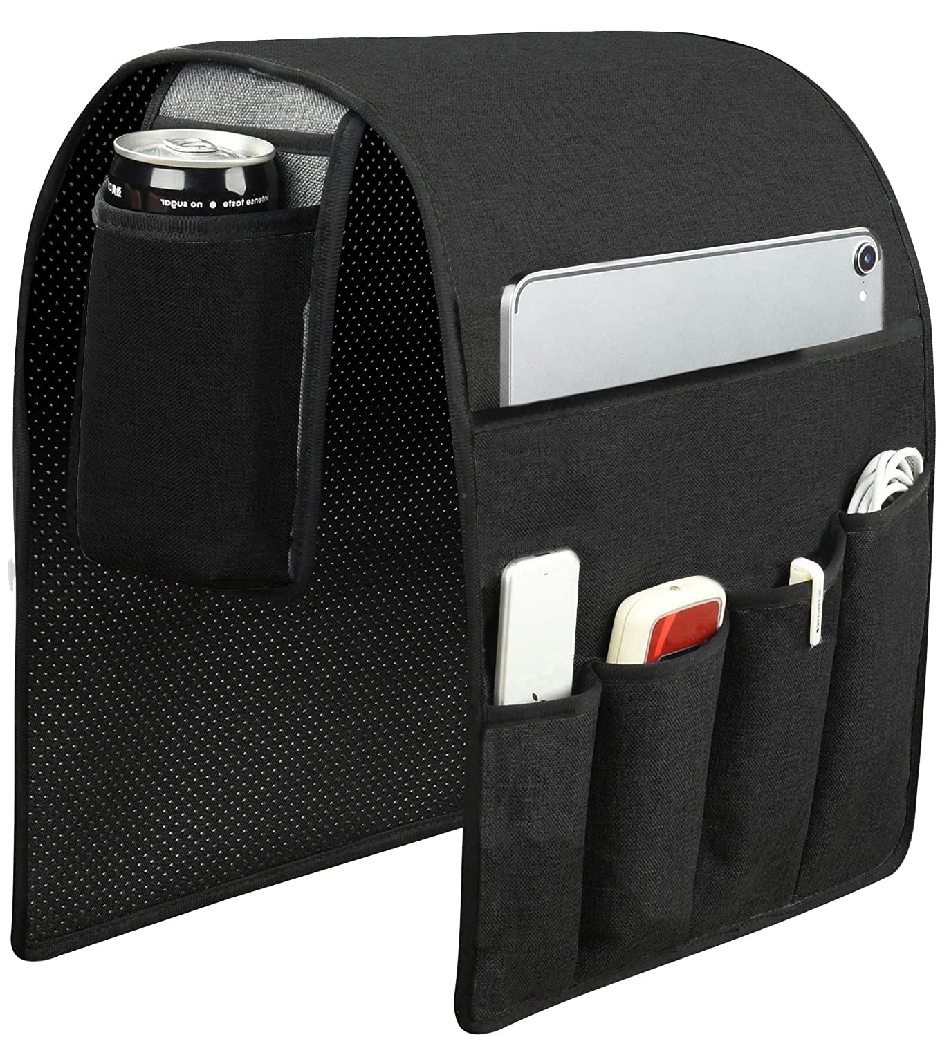Spacmirrors KOSTOO Sofa Armrest Organizer Couch Arm Chair Caddy Sofa Cover Storage Holder for Remote Control Magazine Book Smart Phone Tablet Drinks