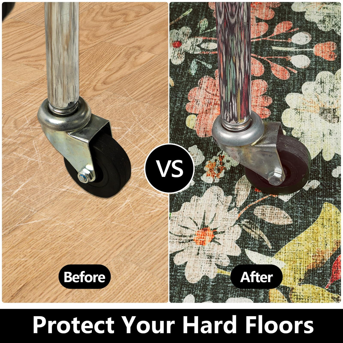 Homcomodar Office Chair Mat for Hardwood Floor 90x120cm Black Floor Protector for Office Chair Gaming Chair Mat Non-Slip Office Floor Mat for Hard
