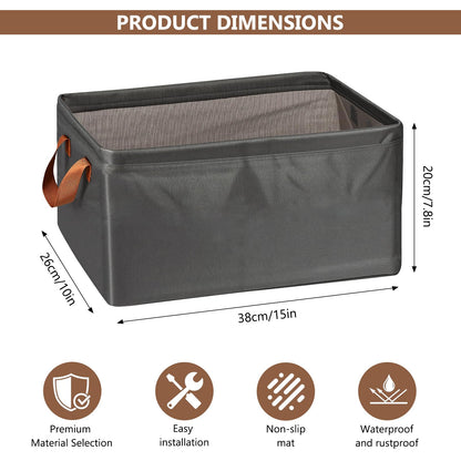 23L Wardrobe Storage Boxes with Metal Frame for Shelves Toys and Clothes
