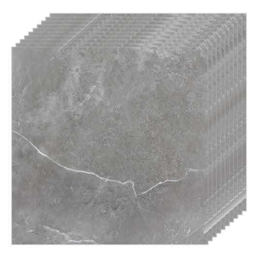 CYEER 40 PCS Vinyl Floor Tiles Self Adhesive, 30x30cm Grey Peel and Stick Grey Self Adhesive Floor Tiles Marble Effect, Waterproof Sticky Vinyl