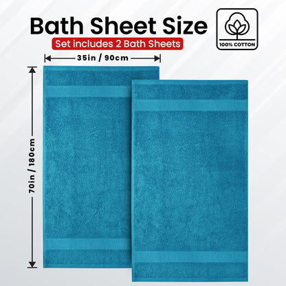 Infinitee Xclusives Bath Sheets Extra Large - 2 Pack, 600 GSM - 90 x 180 cm