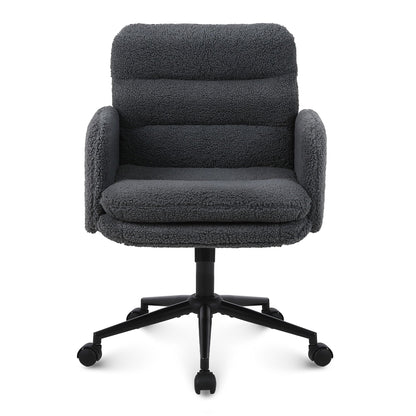 Youhauchair Office Chairs for Home, Faux Cashmere Desk Chair, Dark Grey