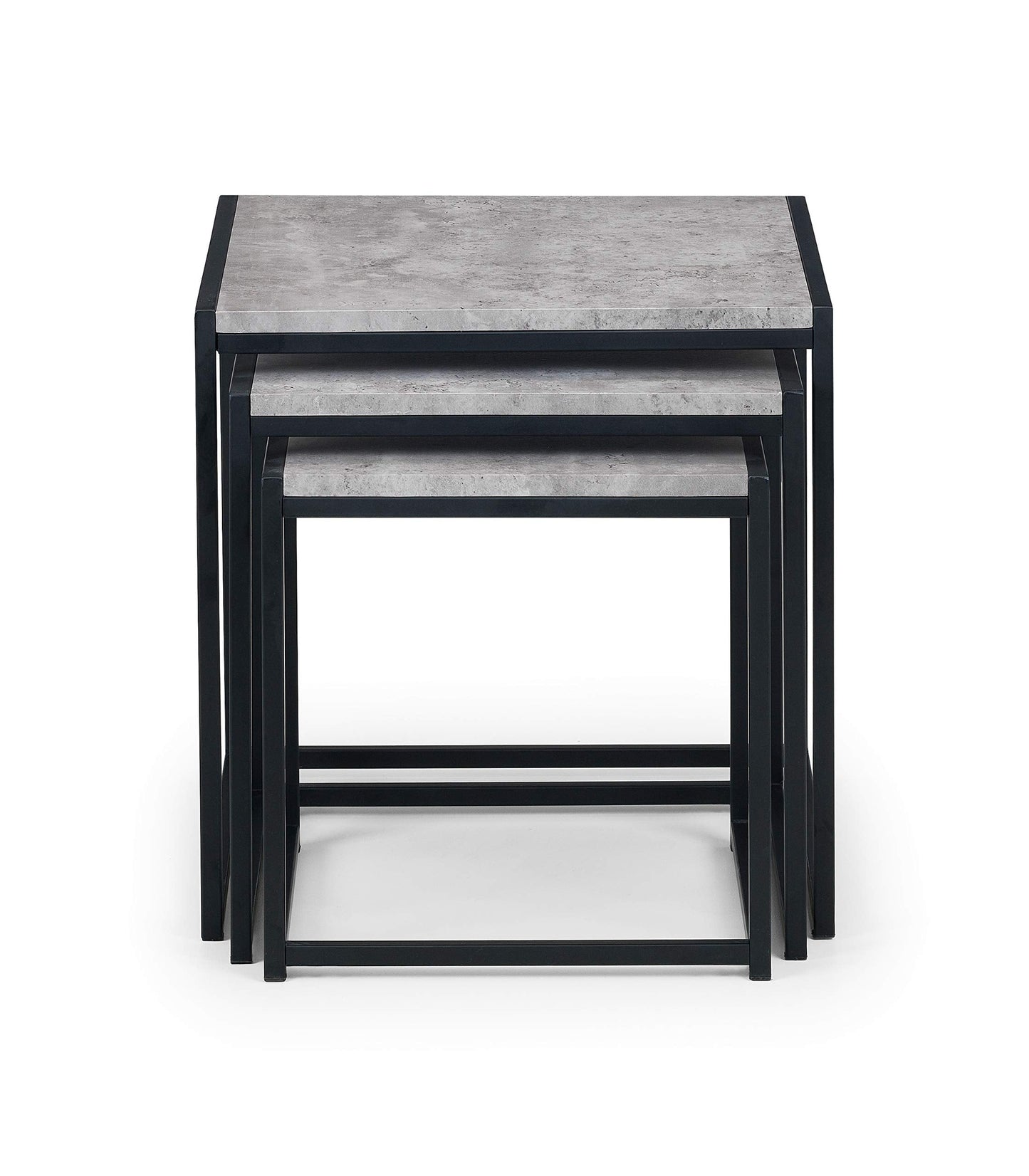 Julian Bowen Staten Nest Of 3 Tables, Concrete Effect