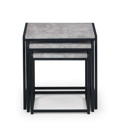 Julian Bowen Staten Nest Of 3 Tables, Concrete Effect