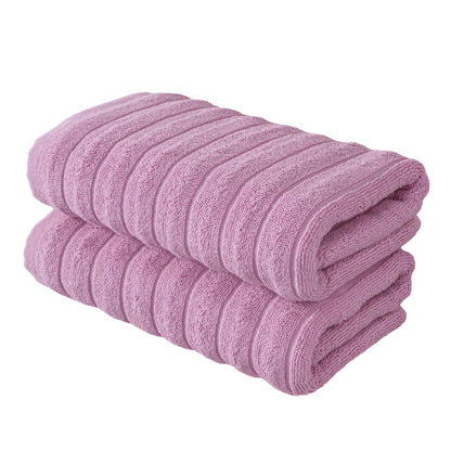 BERIBO Cloud Turkish Towel Set 100% Cotton 620gsm (Lavender Fog, 2 Hand Towels)