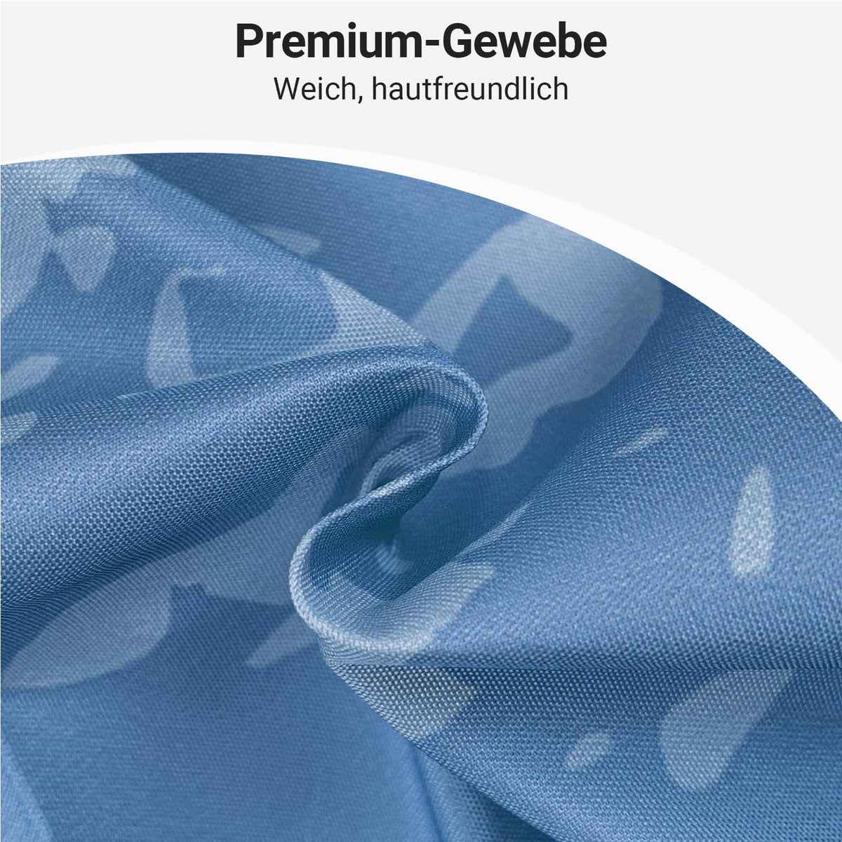 Lerores Shower Curtain, 180 x 200 cm, Blue Leaves Line, Weighted Hem, Anti-Mould Textile, Water-Repellent