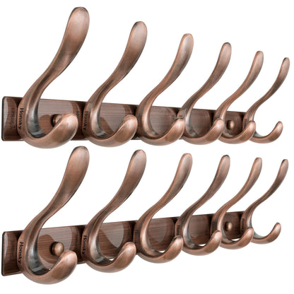 HONSKY Wall Coat Rack- Stylish,44cm Metal Coat Hanger Wall Mounted,Heavy Duty 6 Hooks Wall Coat Hook for Hallway, Bedroom