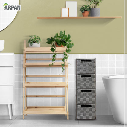 Arpan Grey 4 Drawer Storage Cabinet Unit Ideal for Home Office Bedroom Kitchen Bathroom