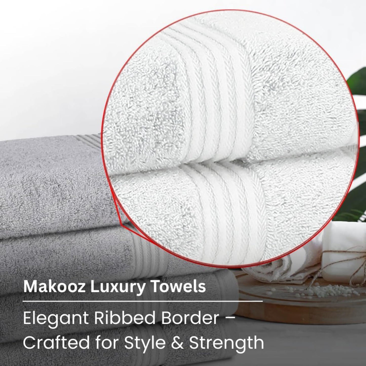 Makooz Luxurious Bamboo Face Flannels Pack of 6-700 GSM Thick Bamboo Face Cloth Towel Set - Silky Soft, Absorbent, Quick Dry Wash Cloth