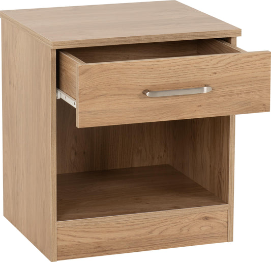 Seconique Dakota 1 Drawer Bedside in Oak Effect