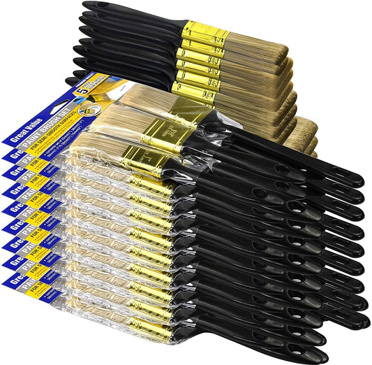 Great Andrew Paint Brushes, 30 PCS Great Value Multi use(3" 2" 1.5" 1" Flat &1.5" Angled) Paint Brush Pack, Paint Brushes Set for Home Furniture