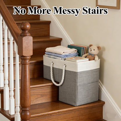 talisleskye Stair basket,Foldable staircase baskets,Stair basket for wooden and carpeted stairs,Step stairs storage baskets with handle.1pcs
