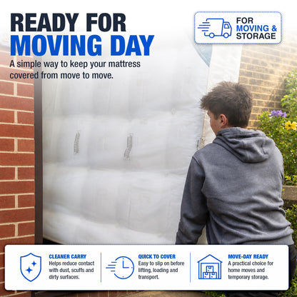 Direct Manufacturing Mattress Storage Bag, 400-Gauge Polythene, King Bed Size (150x200x30 cm), Waterproof Protection for Moving House and Storage