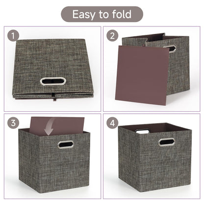 Posprica Storage Basket Bins,13×13 Foldable Storage Boxes Containers for Closet Organizer Shelf Cabinet Bookcase,Thick Fabric Drawer with