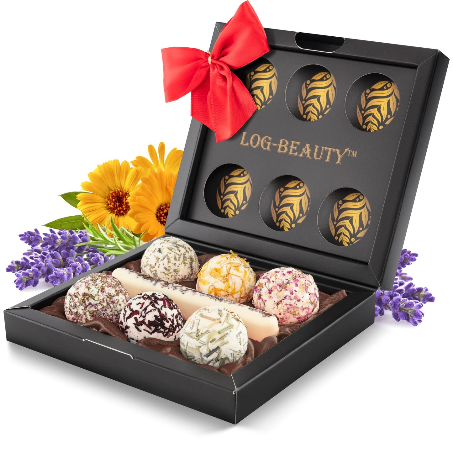 7 Organic Bath Bombs Gift Set with Vitamin C Made in Germany Vegan Wellness Bath Additive Set Gifts for Men and Women Mother's Day Gift