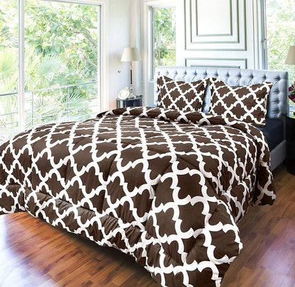 ComfyWell Super King Duvet - Printed Comforter Bedspreads, Coverlets & Sets, 2 Pillowcases Warm and Anti Allergy All Season Coverless Duvet, Throws