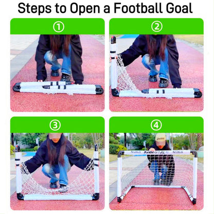 KiBiGOAL Foldable Football Goal Set, Portable Mini Football Net with 15cm Ball ? Indoor/Outdoor Kids Toy for Ages 2-7, Quick Setup Backyard & Garden