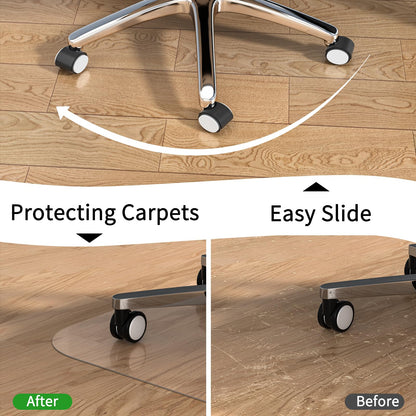 WASJOYE Office Chair Mat 75x120cm, Floor Protector for Office Chair, Chair Mat for Hard Floors Transparent Clear PVC