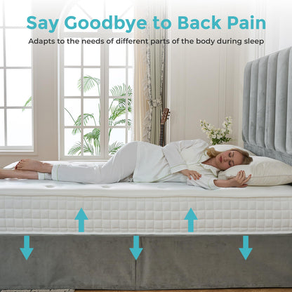 Sana Essentials Small Double Mattress 4FT, 7-Zone Pocket Sprung Foam Support for Comfort, Medium Firm Orthopaedic Design, Motion Isolation