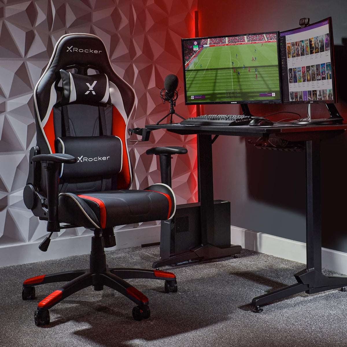 X-Rocker Agility Compact High Back eSports Gaming Chair for Kids & Teens - 3D Armrests, Head & Lumbar Cushion, Height Adjustable