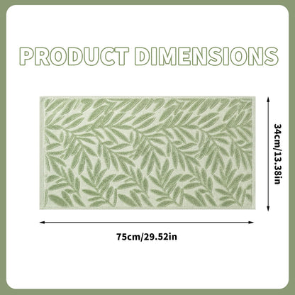 Solvio Premium 100% Cotton Towels Set - Sage Green Leaf Pattern Jacquard Towels - Super Soft and Highly Absorbent Bathroom Accessories for Home and