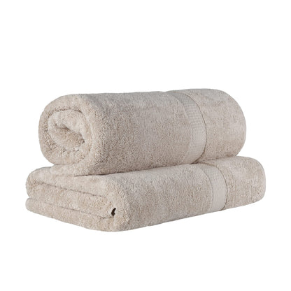 Superior Egyptian Cotton 2-Piece Solid Bath Sheet Set, Bath Sheet 34” x 68”, 800 GSM, 2-Pieces, Stone