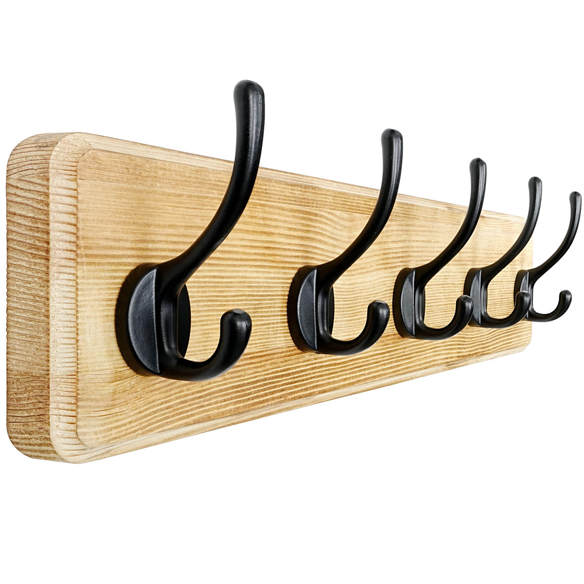 Dseap Coat Rack Wall: Patented, Heavy-Duty, 5-Double-Hooks Wooden Wall Mounted Coat Rack Coat Hanger Hook Rail for Winter Coats Hat Jacket Clothing