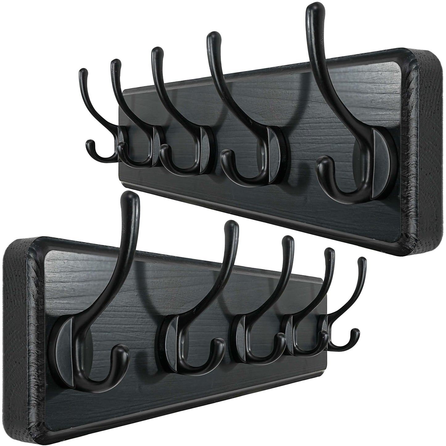 WEBI Coat Rack Wall Mounted,Coat Hooks Wall Mounted,16 Hole to Hole,Large Coat Hanger Wall Hook Rack,5 Hooks for Hanging