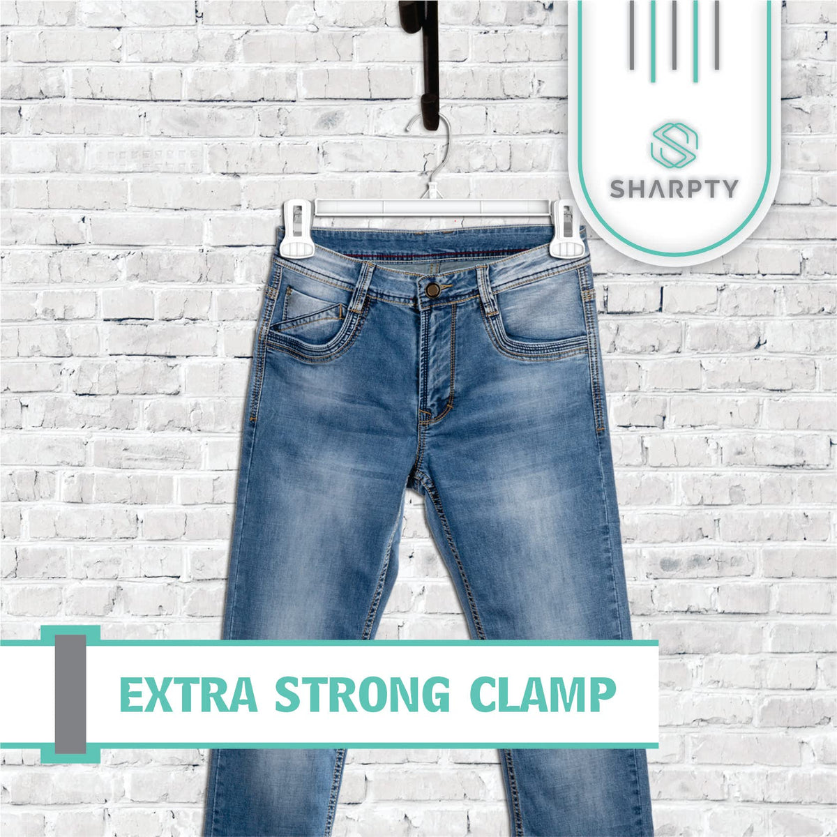 Sharpty Pant & Skirt Hangers - Closet Hangers for Shorts, Shirts, Jeans, Dresses, Slacks, Coats, Clothes, Clothing, Garments & More - Durable
