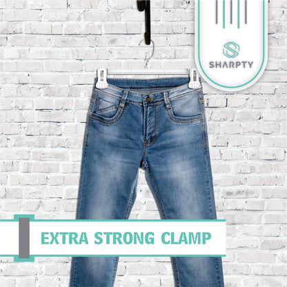 Sharpty Pant & Skirt Hangers - Closet Hangers for Shorts, Shirts, Jeans, Dresses, Slacks, Coats, Clothes, Clothing, Garments & More - Durable