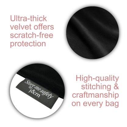 Velvet Hair Dryer Storage Bag with Large Internal Pocket – Soft & Stylish 35x35cm Pouch to Protect Appliances