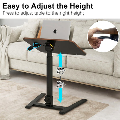 PUNCIA Adjustable Height Small Standing Desk Foldable Laptop Table Retro