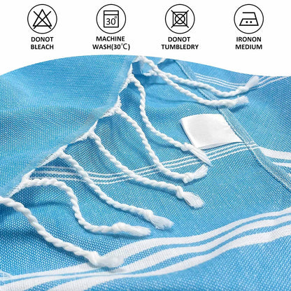 Ouxiaobai Turkish Beach Towel Oversized - 40"x70" Quick Dry Sand Free Thin Beach Towels for Adults, Extra Large Lightweigh Travel Towel(Sky Blue)