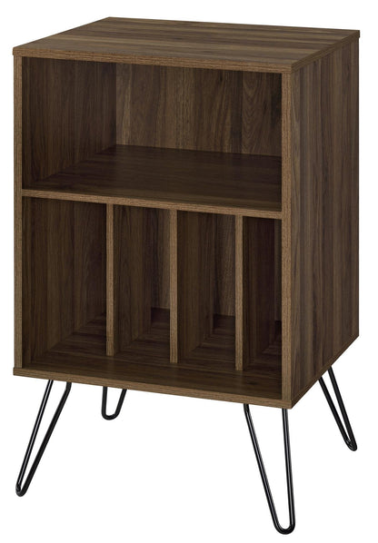 Ameriwood Harmony Turntable Stand with Hairpin Legs, Walnut Look, 86.61 cm (H) x 52.58 cm (W) x 45.72 cm (D)