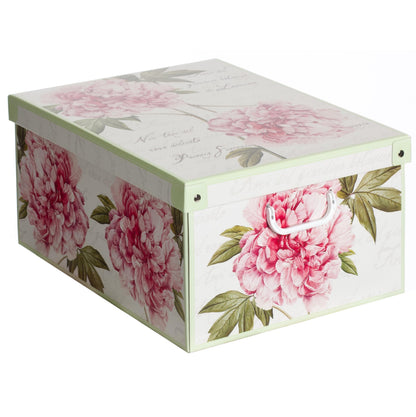 Lavatelli Set of 6 Cardboard Storage Boxes with Lid Peonies 39x50x24cm