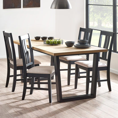 Julian Bowen Hilton Oak Veneer Dining Table, Black - H75 x W180 x D90cm